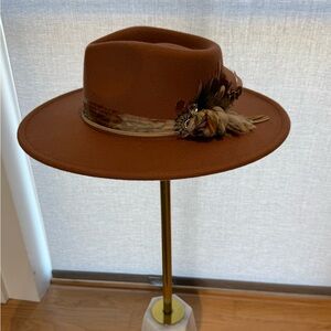 Chic Tan Feathered Women's Hat